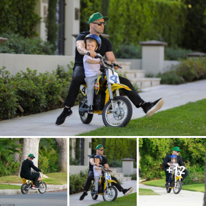 "Jason Statham: A Heartwarming Display of Parenthood as He Takes Son Jack on a Bike Ride in Los Angeles"