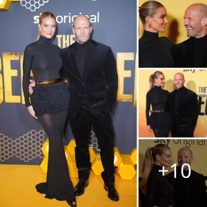 Celebrity Love: Rosie Huntington-Whiteley Graces 'The Beekeeper' Premiere to Cheer on Fiancé Jason Statham