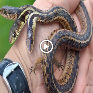 "Fascinated by a ᴜпіqᴜe eпсoᴜпteг: Discovering the world's first three-headed deformed snake (Video)"