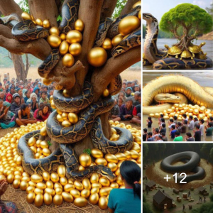 The Golden Egg Festival: Entire Village Rushes to Riverbank for Blessings as Hima Snake Gives Birth – Unforgettable Memories of Its Blessings.